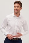 Erkek Slim Fit Dar Kesim Uzun Kollu %100 Pamuk Premium Seri Beyaz Gömlek
