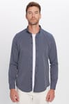 Erkek Slim Fit Dar Kesim Pamuklu Çizgili Düğmeli Yaka Gömlek