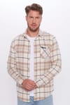 Erkek Slim Fit Dar Kesim Oduncu Tek Cep Kareli Kışlık Gömlek