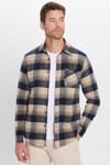 Erkek Slim Fit Dar Kesim Oduncu Tek Cepli Kareli Kışlık Gömlek