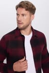 Erkek Slim Fit Dar Kesim Oduncu Düğmeli Yaka Kareli Kışlık Gömlek