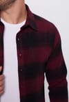 Erkek Slim Fit Dar Kesim Oduncu Düğmeli Yaka Kareli Kışlık Gömlek