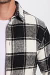 Erkek Slim Fit Dar Kesim Oduncu Kareli Kışlık Gömlek