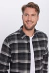 Erkek Slim Fit Dar Kesim Oduncu Düğmeli Yaka Kareli Kışlık Gömlek