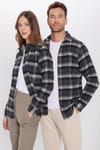 Erkek Slim Fit Dar Kesim Oduncu Kareli Kışlık Gömlek