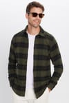 Erkek Slim Fit Dar Kesim Uzun Kollu Pamuklu Etnik Desen Kışlık Oduncu Gömlek