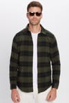 Erkek Slim Fit Dar Kesim Uzun Kollu Pamuklu Etnik Desen Kışlık Oduncu Gömlek