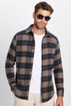 Erkek Slim Fit Dar Kesim Oduncu Kareli Kışlık Gömlek