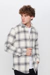 Erkek Slim Fit Dar Kesim Oduncu Düğmeli Yaka Kareli Kışlık Gömlek