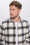 Erkek Slim Fit Dar Kesim Oduncu Düğmeli Yaka Kareli Kışlık Gömlek