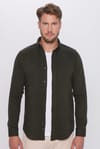 Erkek Slim Fit Dar Kesim Oduncu Düğmeli Yaka Düz Kışlık Gömlek