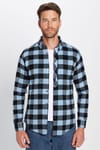 Erkek Slim Fit Dar Kesim Oduncu Düğmeli Yaka Kareli Kışlık Gömlek