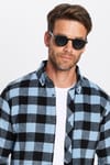 Erkek Slim Fit Dar Kesim Oduncu Düğmeli Yaka Kareli Kışlık Gömlek