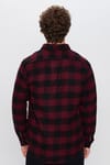Erkek Slim Fit Dar Kesim Oduncu Düğmeli Yaka Kareli Kışlık Gömlek