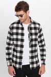Erkek Slim Fit Dar Kesim Oduncu Düğmeli Yaka Kareli Kışlık Gömlek