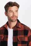 Erkek Slim Fit Dar Kesim Oduncu Çift Cep Kapaklı Kareli Kışlık Gömlek