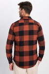 Erkek Slim Fit Dar Kesim Oduncu Çift Cep Kapaklı Kareli Kışlık Gömlek