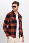 Erkek Slim Fit Dar Kesim Oduncu Çift Cep Kapaklı Kareli Kışlık Gömlek