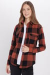 Erkek Slim Fit Dar Kesim Oduncu Çift Cep Kapaklı Kareli Kışlık Gömlek