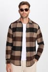 Erkek Slim Fit Dar Kesim Oduncu Kareli Kışlık Gömlek