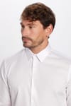 Slim Fit Beyaz Non-Iron Pamuklu Doğa Dostu Ekoteks Belgeli Ütü Gerektirmez Gömlek