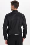 Erkek Slim Fit Dar Kesim Non-Iron Uzun Kollu Kravatlık Yaka Pamuklu Siyah Gömlek