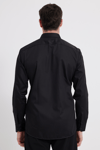 Erkek Slim Fit Non-Iron Pamuklu Doğa Dostu Ekoteks Belgeli Ütü Gerektirmez Siyah Gömlek