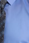 Erkek Slim Fit Dar Kesim Non-Iron Uzun Kollu Kravatlık Yaka Pamuklu Mavi Gömlek