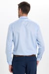 Erkek Slim Fit Dar Kesim Non-Iron Uzun Kollu Kravatlık Yaka Pamuklu Açık Mavi Gömlek