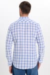 Erkek Slim Fit Dar Kesim %100 Pamuk Keten Doku Kareli Gömlek