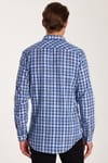 Erkek Slim Fit Dar Kesim %100 Pamuk Keten Doku Kareli Gömlek