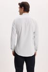 Erkek Slim Fit Dar Kesim Düz Oxford Armalı Düğmeli Yaka Gri Spor Gömlek