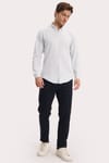 Erkek Slim Fit Dar Kesim Düz Oxford Armalı Düğmeli Yaka Gri Spor Gömlek