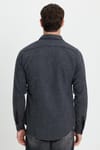Erkek Slim Fit Dar Kesim Uzun Kollu Düz Kışlık Oduncu Koyu Gri Gömlek