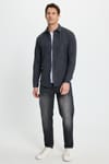 Erkek Slim Fit Dar Kesim Uzun Kollu Düz Kışlık Oduncu Koyu Gri Gömlek