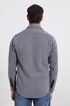Erkek Slim Fit Dar Kesim Uzun Kollu Düz Kışlık Oduncu Gri Gömlek