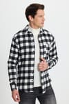 Erkek Slim Fit Dar Kesim Uzun Kollu Cepli Kareli Dama Desenli Kışlık Oduncu Gömlek