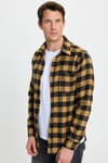 Erkek Slim Fit Dar Kesim Uzun Kollu Cepli Kareli Dama Desenli Kışlık Oduncu Gömlek