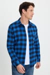 Erkek Slim Fit Dar Kesim Uzun Kollu Cepli Kareli Dama Desenli Kışlık Oduncu Gömlek