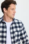 Erkek Slim Fit Dar Kesim Uzun Kollu Cepli Kareli Dama Desenli Kışlık Oduncu Gömlek