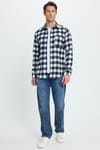 Erkek Slim Fit Dar Kesim Uzun Kollu Cepli Kareli Dama Desenli Kışlık Oduncu Gömlek
