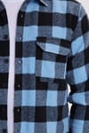 Erkek Slim Fit Dar Kesim Uzun Kollu Kapaklı Çift Cepli Kareli Kışlık Oduncu Gömlek