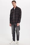 Erkek Slim Fit Dar Kesim Uzun Kollu Kapaklı Çift Cepli Kareli Kışlık Oduncu Gömlek