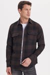 Erkek Slim Fit Dar Kesim Uzun Kollu Kapaklı Çift Cepli Kareli Kışlık Oduncu Gömlek