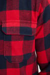 Erkek Slim Fit Dar Kesim Uzun Kollu Kapaklı Çift Cepli Kareli Kışlık Oduncu Gömlek