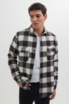 Erkek Slim Fit Dar Kesim Uzun Kollu Kapaklı Çift Cepli Kareli Kışlık Oduncu Gömlek