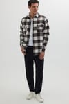 Erkek Slim Fit Dar Kesim Uzun Kollu Kapaklı Çift Cepli Kareli Kışlık Oduncu Gömlek