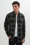 Erkek Slim Fit Dar Kesim Uzun Kollu Kapaklı Çift Cepli Kareli Kışlık Oduncu Gömlek