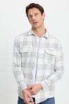 Erkek Slim Fit Dar Kesim Uzun Kollu Kapaklı Çift Cepli Kareli Kışlık Oduncu Gömlek