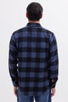 Erkek Slim Fit Dar Kesim Uzun Kollu Kapaklı Çift Cepli Kareli Kışlık Oduncu Gömlek